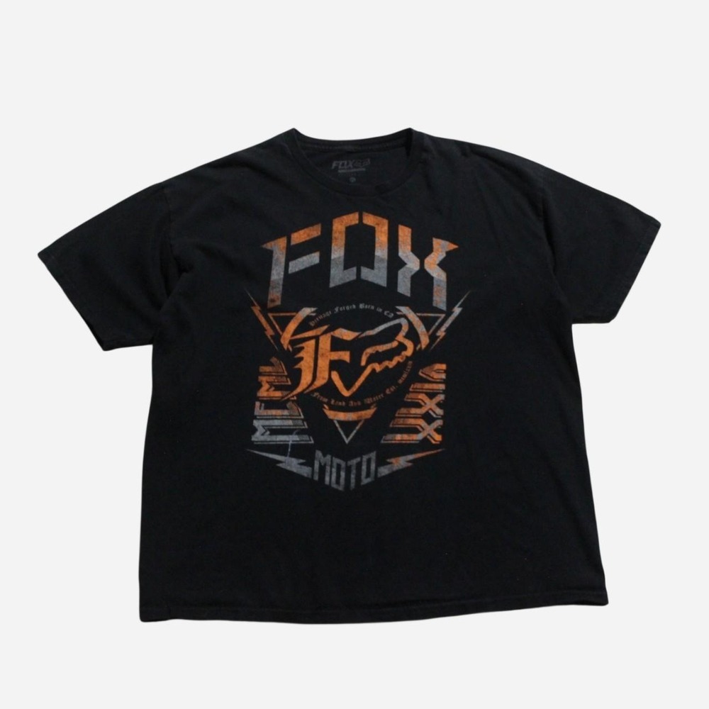 Mens Y2K Style Skater Streetwear BMX Sportswear Fox Racing Black T-shirt
